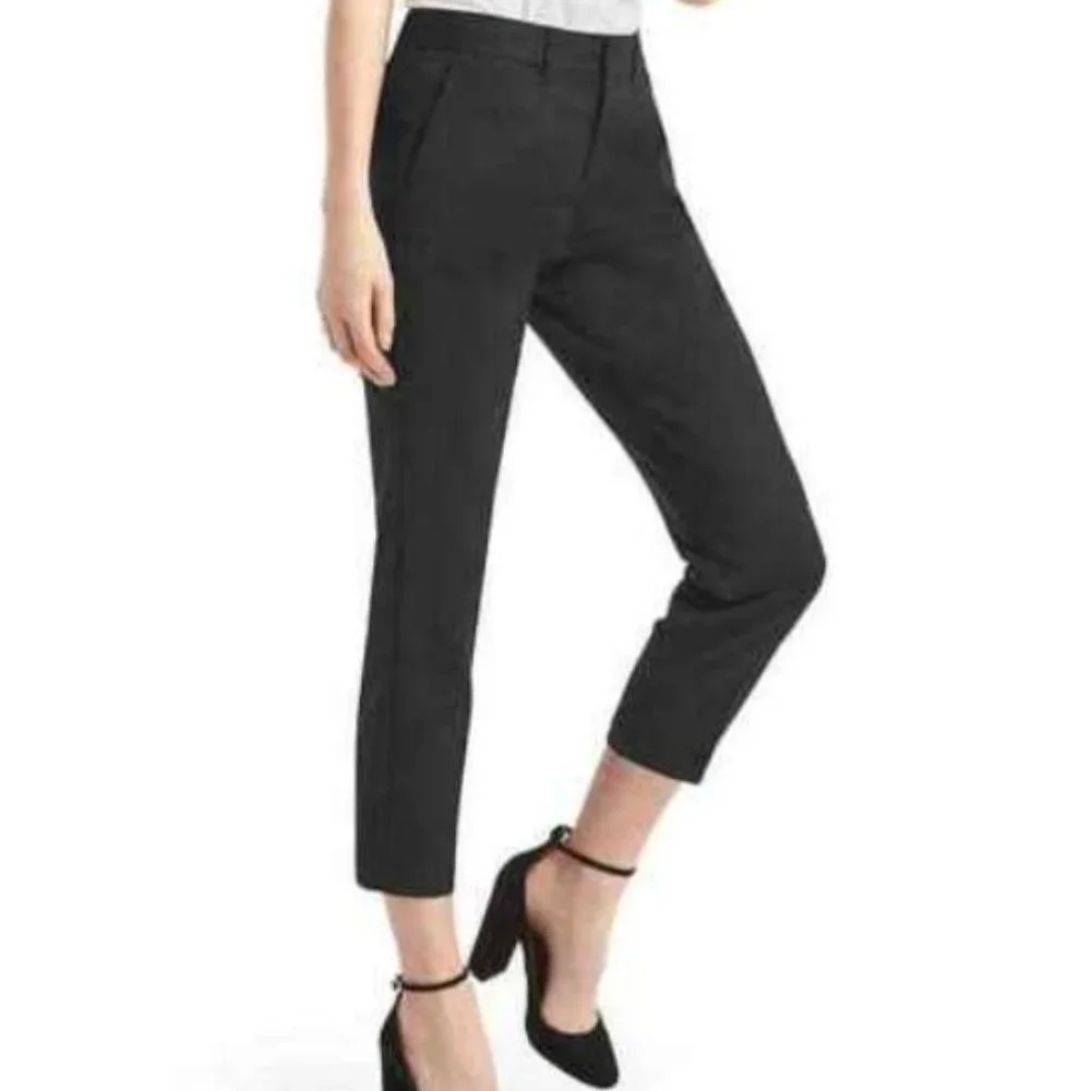 Gap Women's Black Slim Cropped Capri Pants Casual Career Work Business Size 6 - Picture 1 of 4